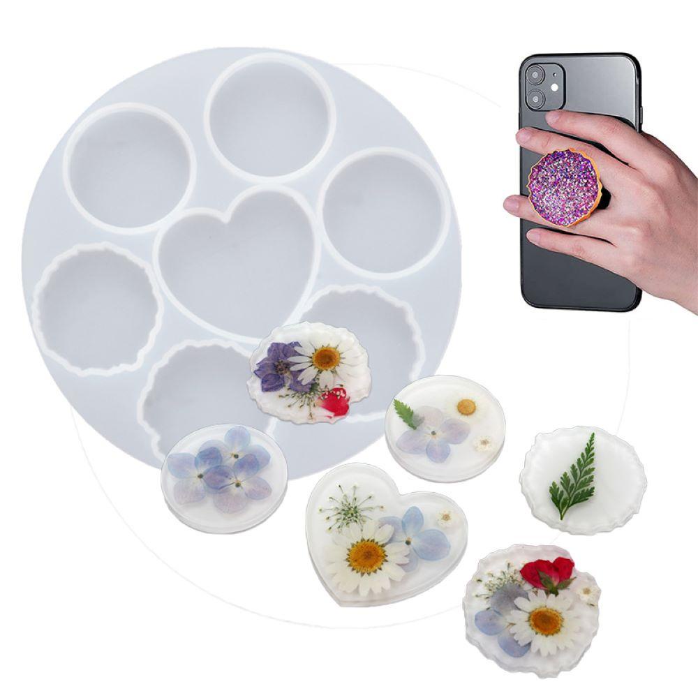 Lanfy Phone Grip DIY Dengan 7 Cavity Epoxy Irregular Round Craft Tool