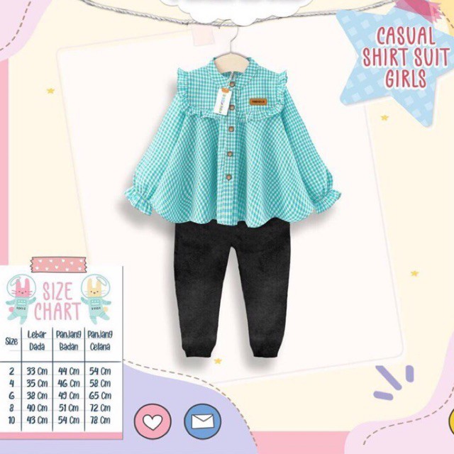 SETELAN BAJU MUSLIM aNAK PEREMPUAN CELANA JOGER + KEMEJA TANGAN PANJANG / TUNIK ANAK PEREMPUAN HIJaU