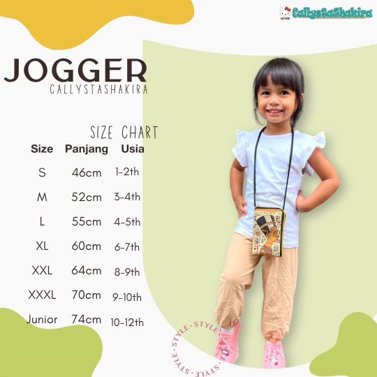 CALLYSTA JOGGER CELANA PANJANG ANAK JOGGER POLOS BAHAN KATUN ADEM 1-12 TAHUN