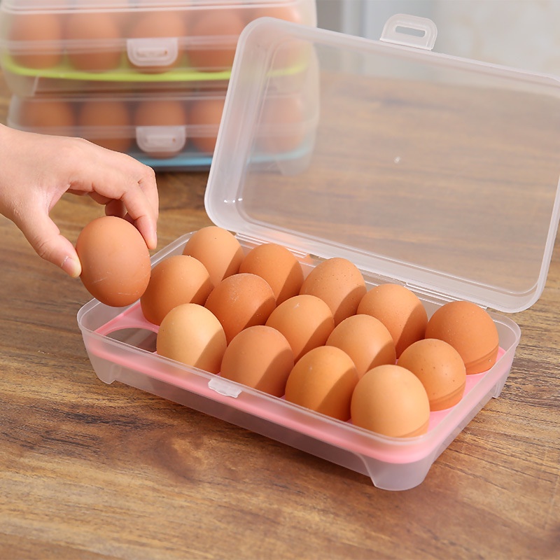 EGG STORAGE BOX TELUR TEMPAT TELUR / KOTAK SIMPAN TELUR 15 SEKAT