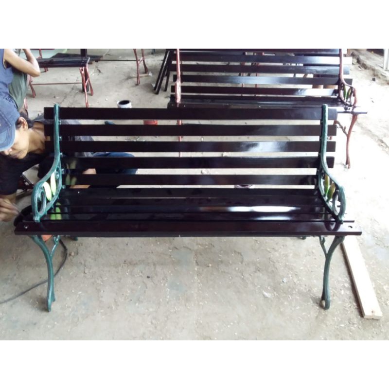kursi taman kursi outdoor bench imax kursi kayu kursi teras kaki besi tahan air