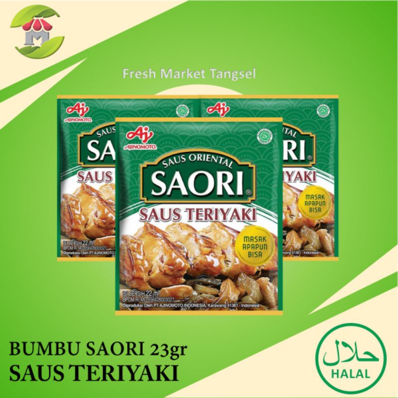

Saori Saus Teriyaki Sachet 22ml/ Saos Teriyaki/ Bumbu Saos Praktis