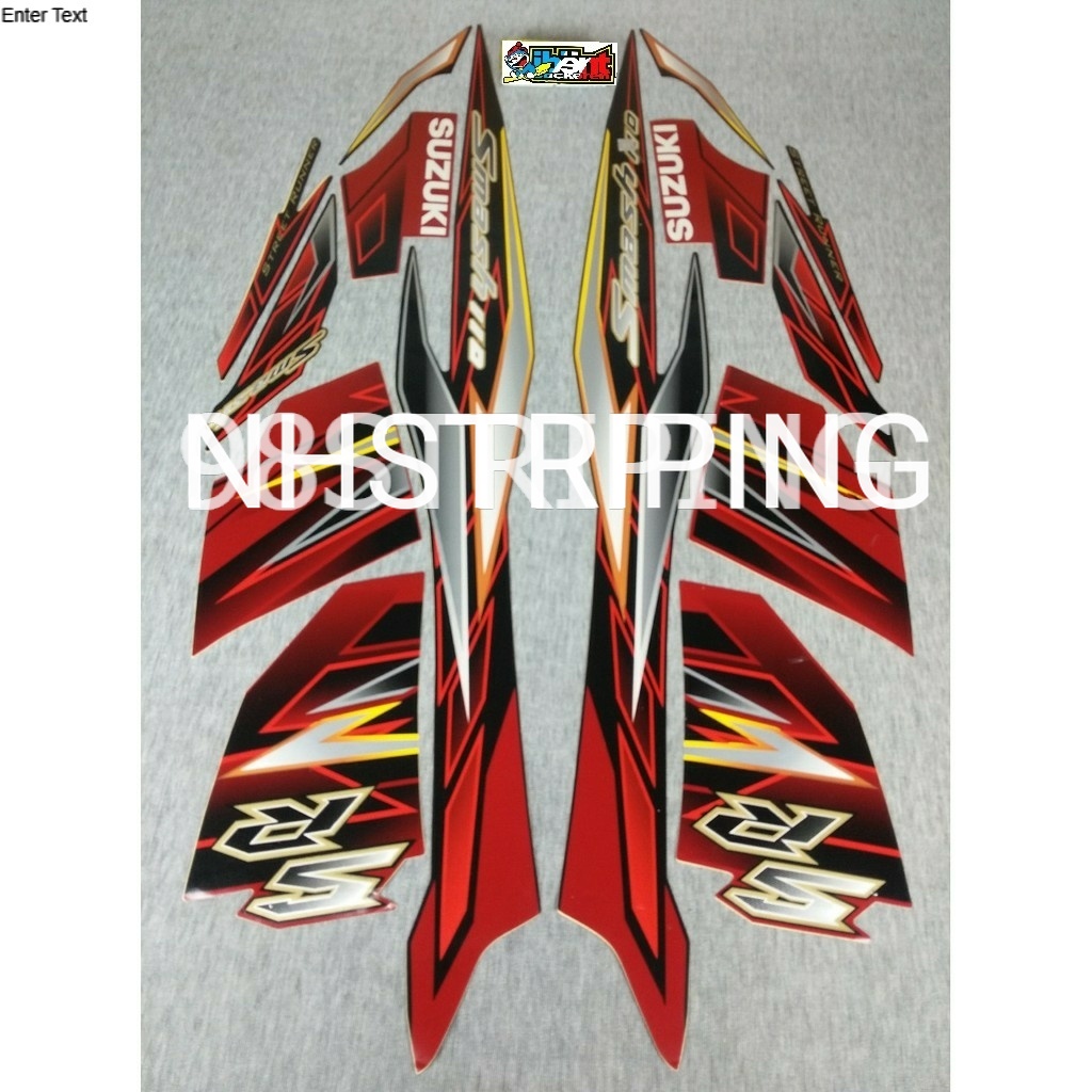 STRIPING SMASH 110SR MERAH  2010 STIKER LIS POLET ORI SUZUKI 110 SR