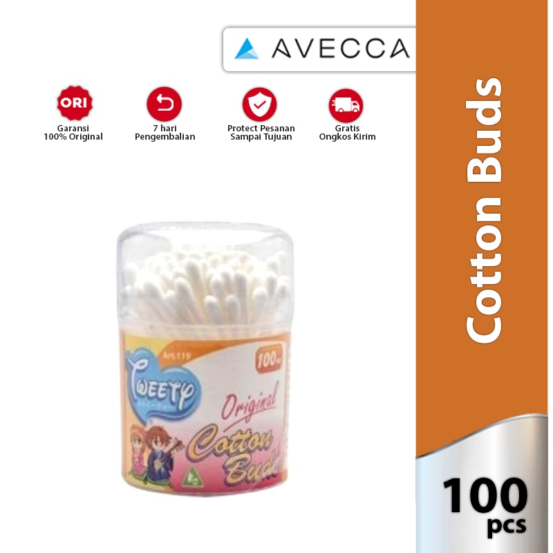 Tweety Original Cotton Buds Art-119 100`S / Korek Kuping / Alat Pembersih Telinga
