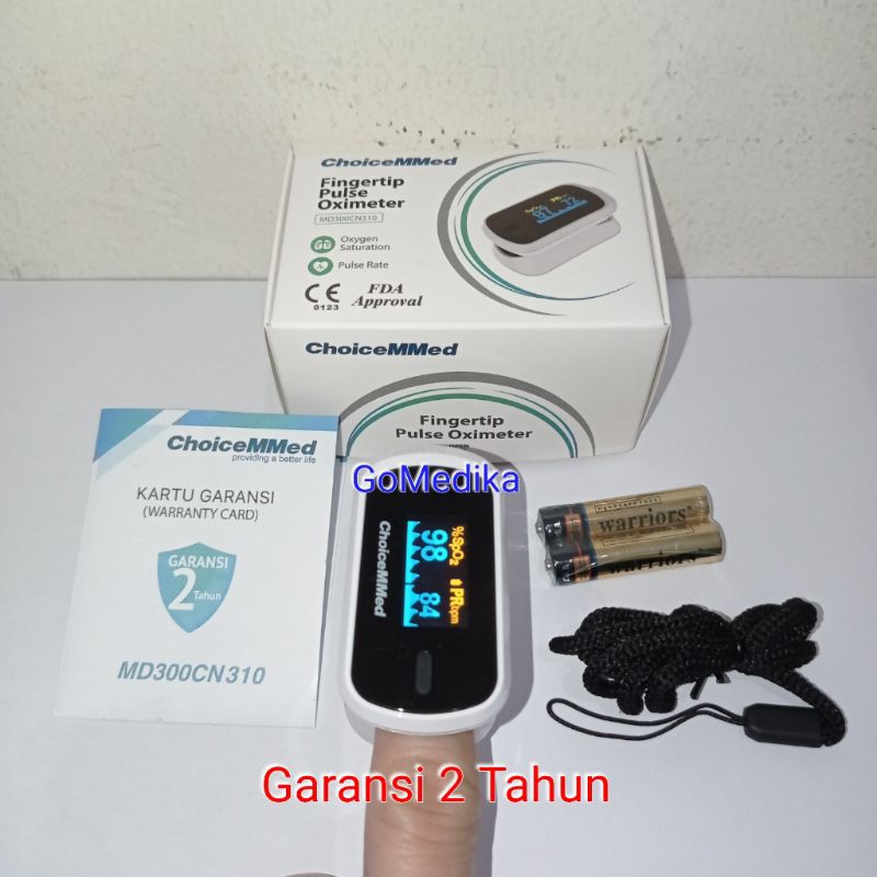 Finger Pulse Oximeter ChoiceMMed Alat pengukur Kadar Oksigen garansi 2tahun