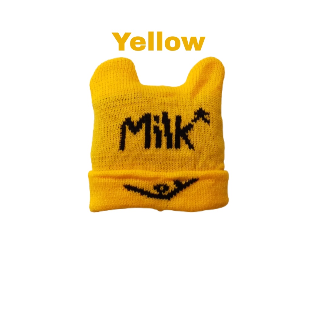 HappyOliver KUPLUK MILK (D) Topi Anak Lucu Model kupluk Usia 0 Sampai 3 Tahun Kualitas Terbaik