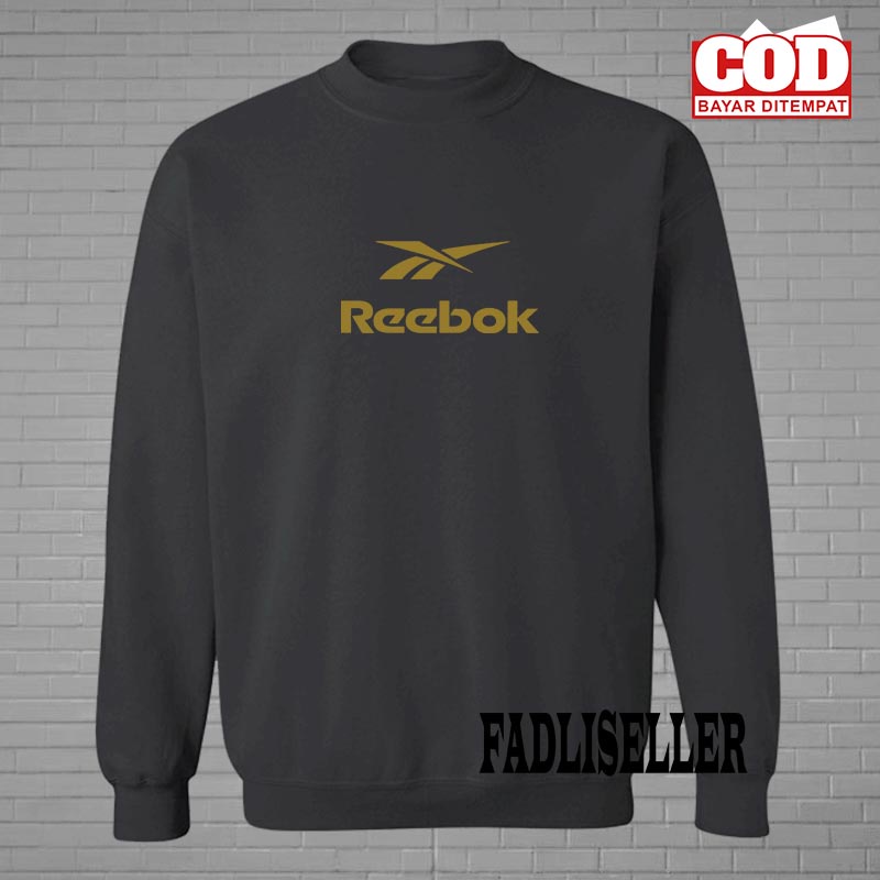 SWEATER PRIA WANITA / SWEATER HOODIE REBOOK LOGO DAN TEXT GOLD / SWEATER JAKET HOODIE JUMPER SWEATSH
