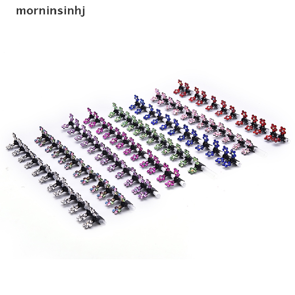 Mornin 12pcs Jepit Rambut Bunga Kristal Mini Untuk Bayi Perempuan