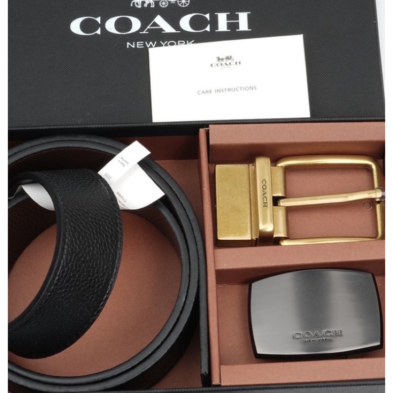 Coach Belt Men’s Wide Black Gold(C55229)
