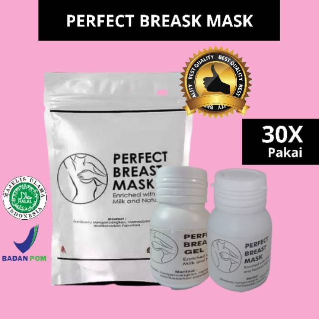 Perfect Breast Mask Pengencang dan Pembesar Payudara Alami 1 Paket Serum & Mask 30x Pakai