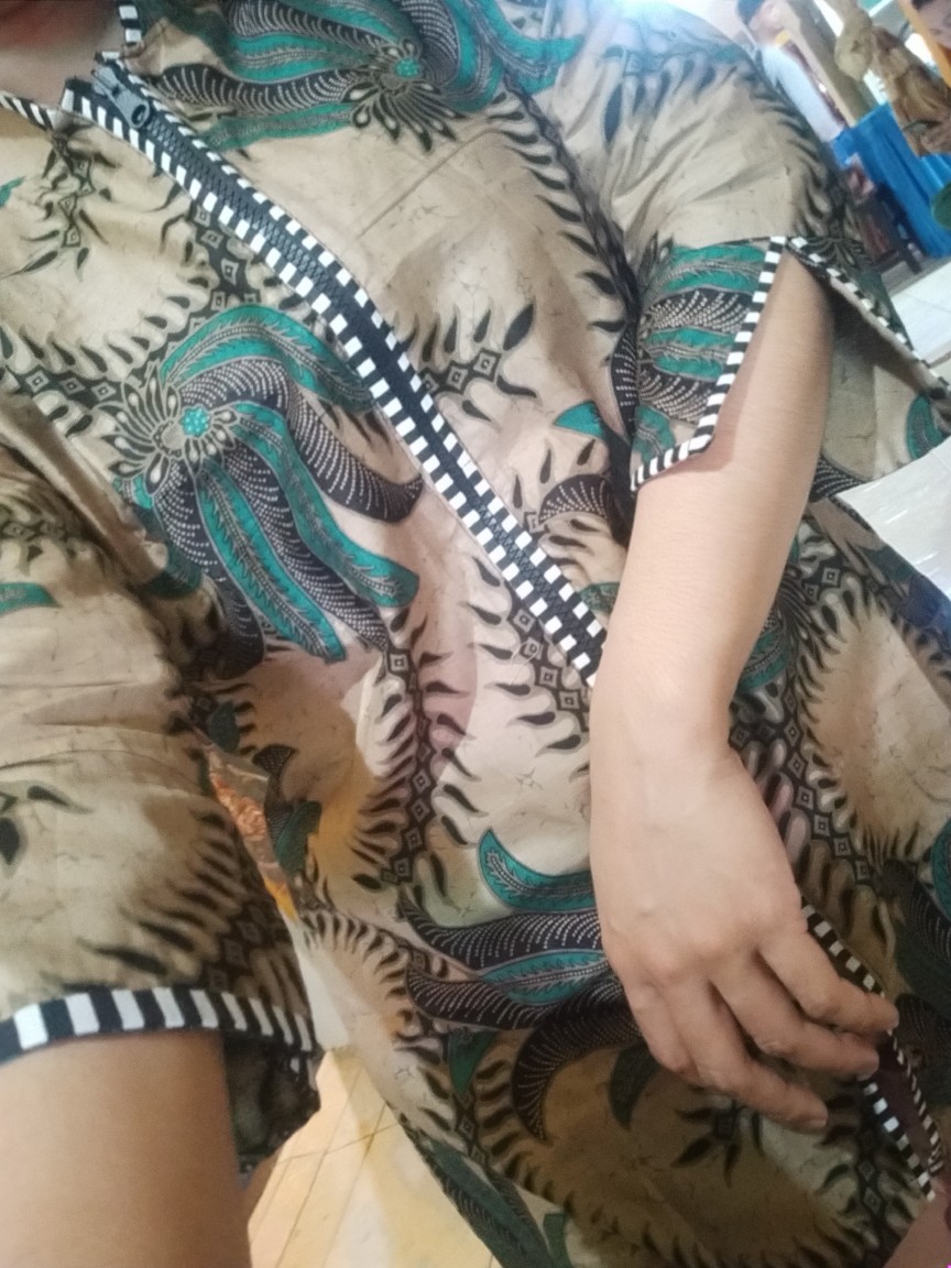 Batik Tunik Shibori Jumputan Terbaru Size S-3l / Hrb026 Yelbor Navbor / Biru Putih / Original..