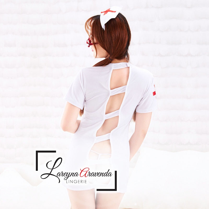 Set Lingerie Seksi &amp; G String Model Sexy Nurse LG102