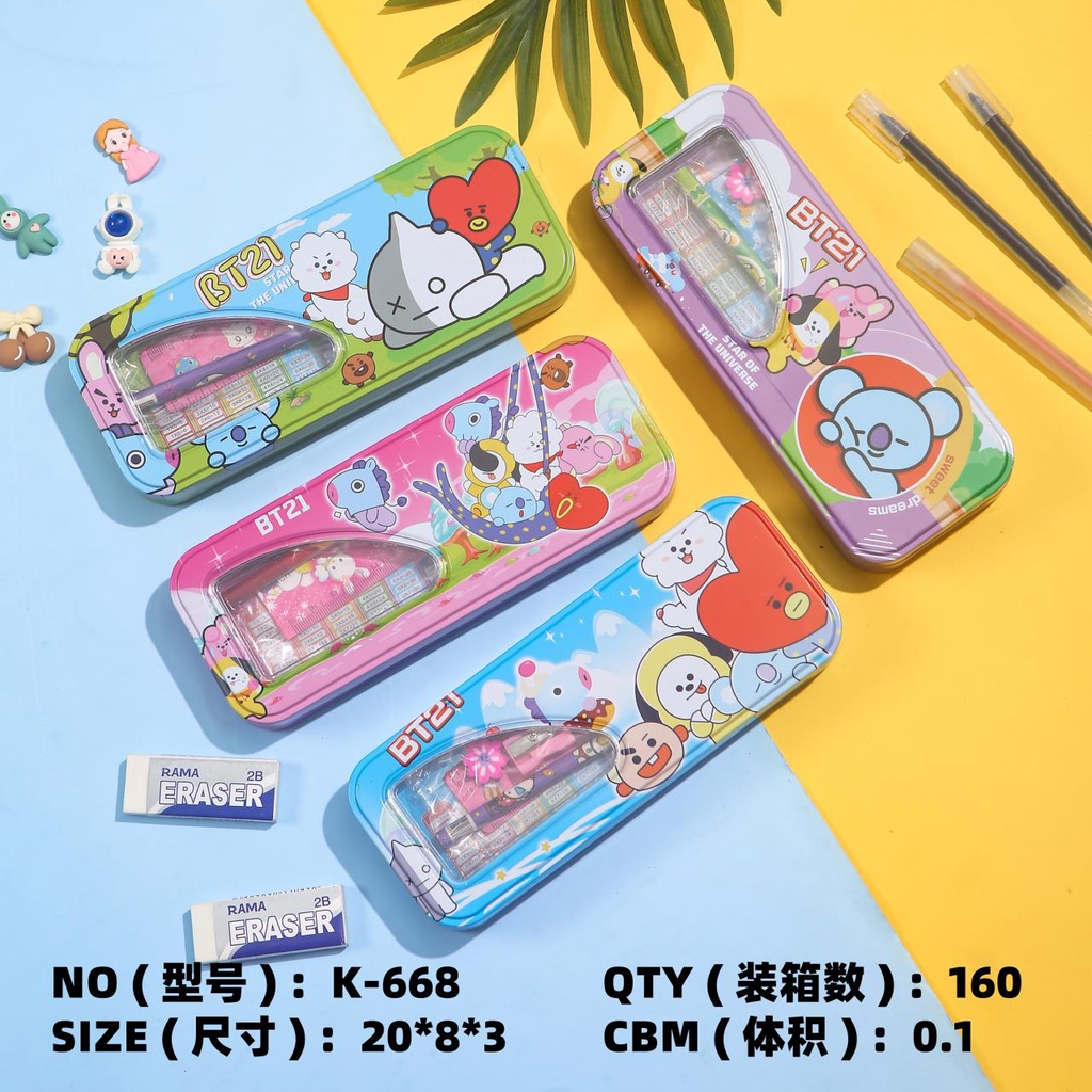 

SOS Kotak Pensil Kaleng Set 2 Susun 8x20 Tipe B / Tempat Pensil / Pensil Case/Tepak