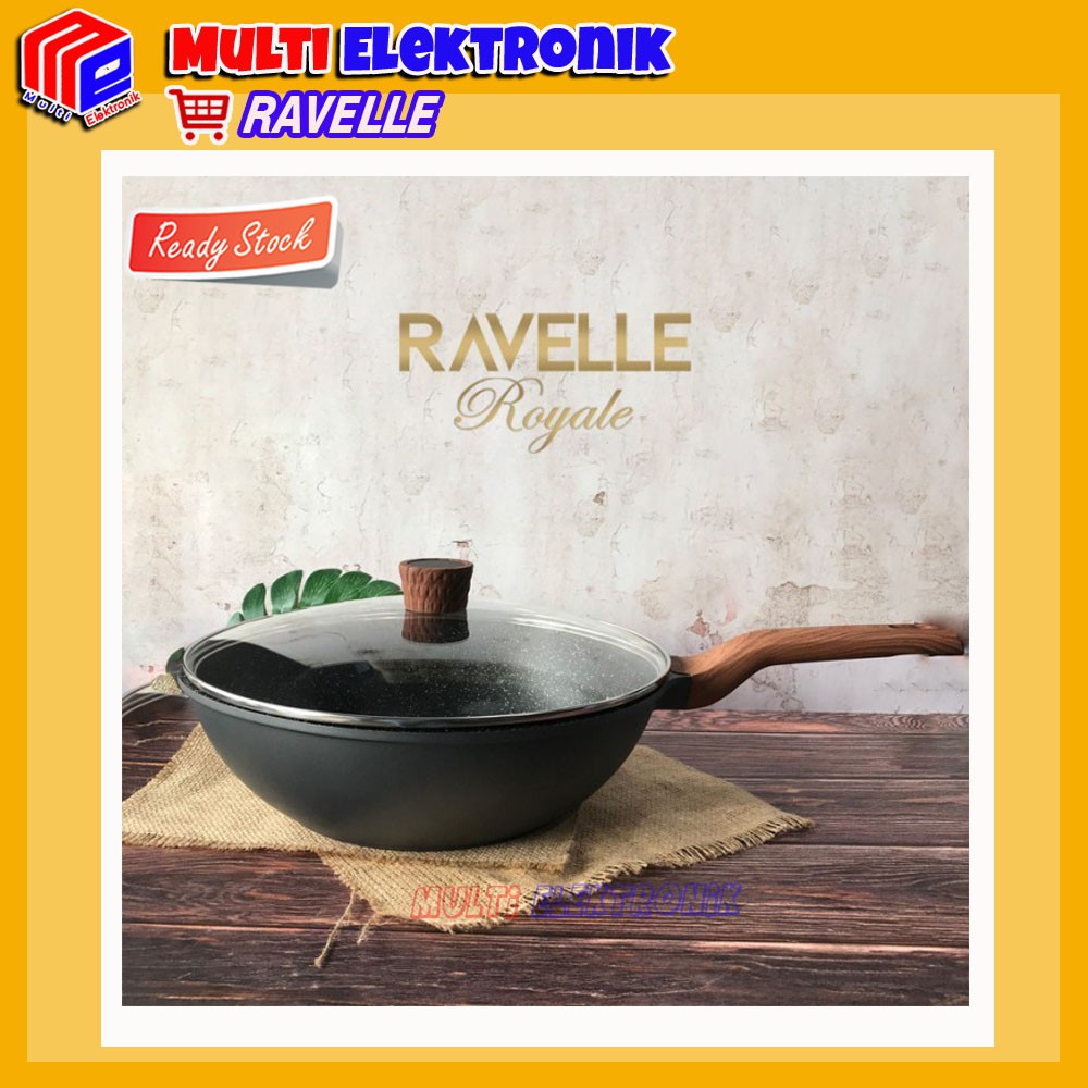 RAVELLE ROYALE - Wok With Lid 32 Cm - Wok dengan Tutup 32 Cm