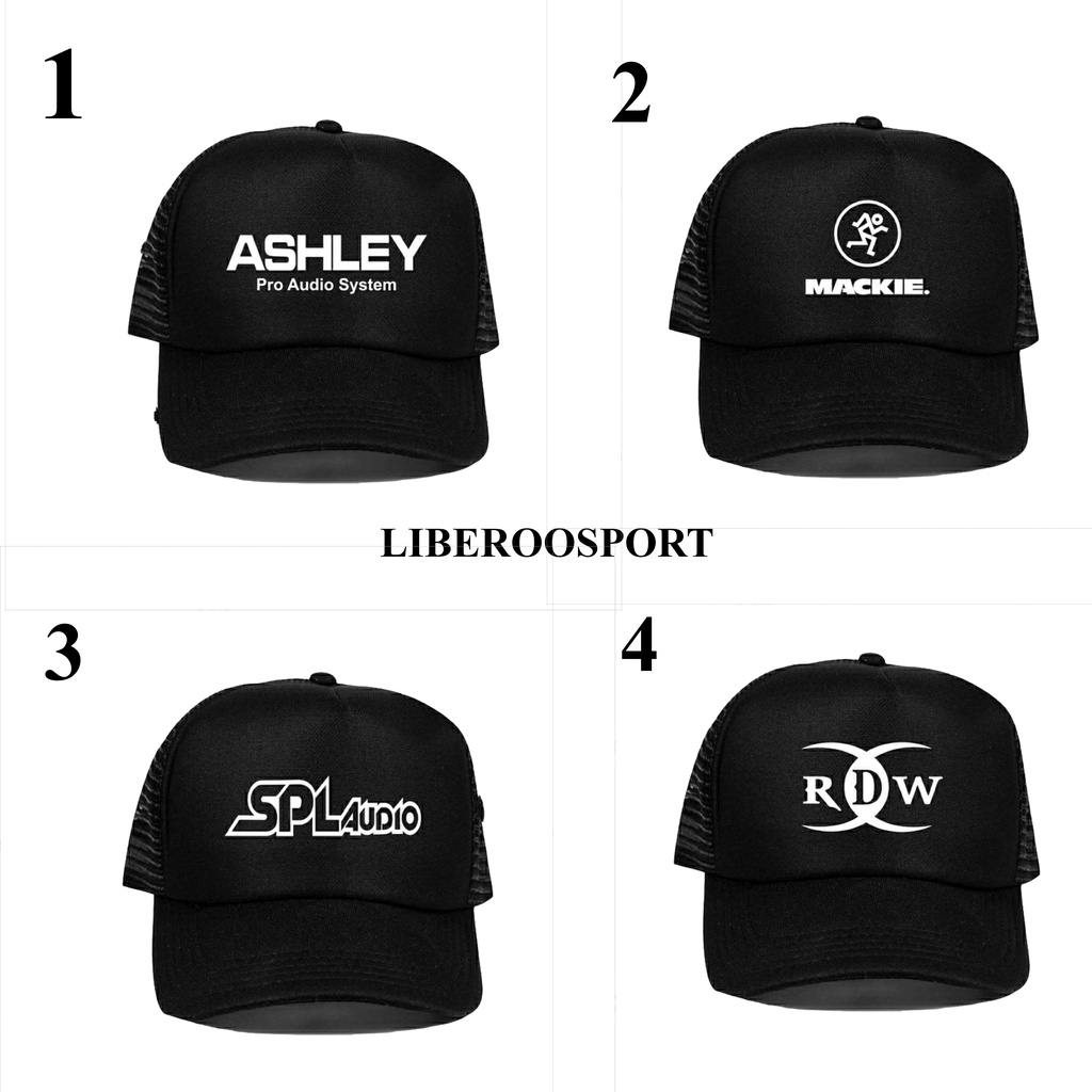 Topi Trucker topi jaring sound system | ashley pro audio | mackie | splaudio | rdw pria wanita murah