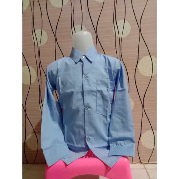 (BAJU TK BIRU) BAJU TK BIRU LENGAN PANJANG/BAJU SD BIRU TANGAN PANJANG /BAJU MADRASAH BIRU TANGAN PANJANG/BSERAGAM SEKOLAH MURAH