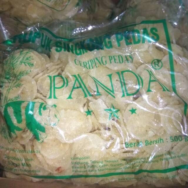 

Kerupuk SINGKONG PEDAS 500 Gr CAP PANDA