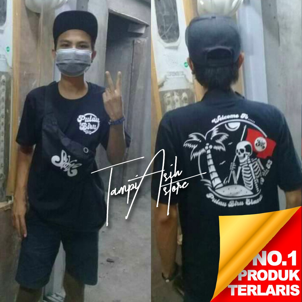 PULAU BIRU - LENGAN PENDEK - ORIGINAL MADE IN SLANKERS - BAJU SLANK - KAOS SLANK - TAMPIASIH STORE