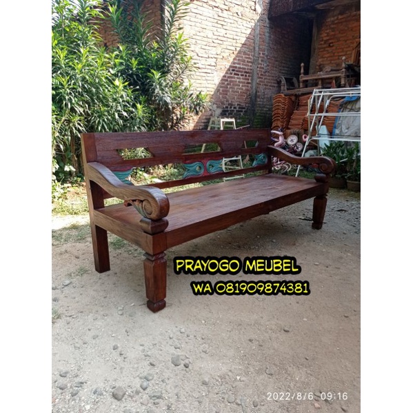 kursi risban antik kuno vintage kayu jati - bangku bale bale jati