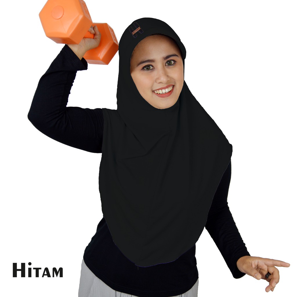 DAFFA moeslem/HIJAB SPORTY/KERUDUNG TOPI JERSI-Hitam