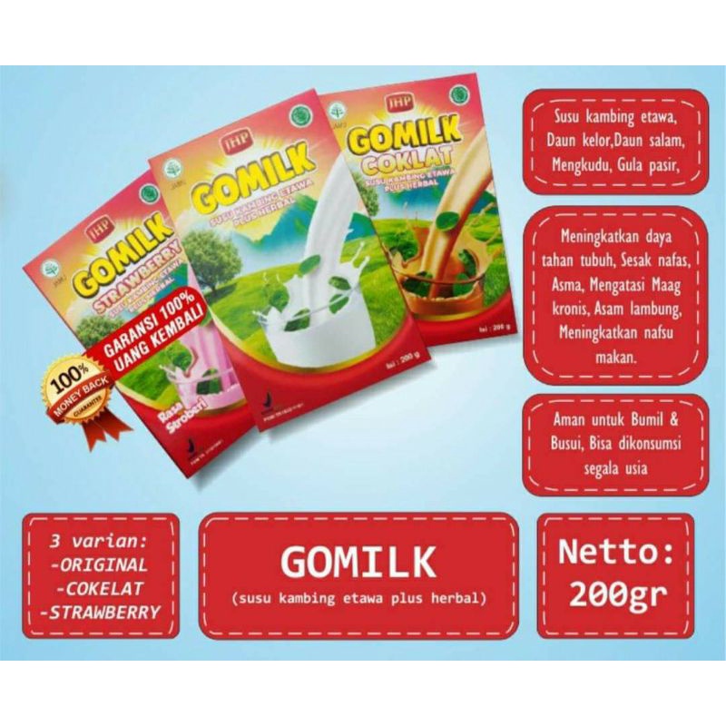 

(Terlaris) Gomilk/milkprima susu kambing + plus herbal daun kelor dan madu