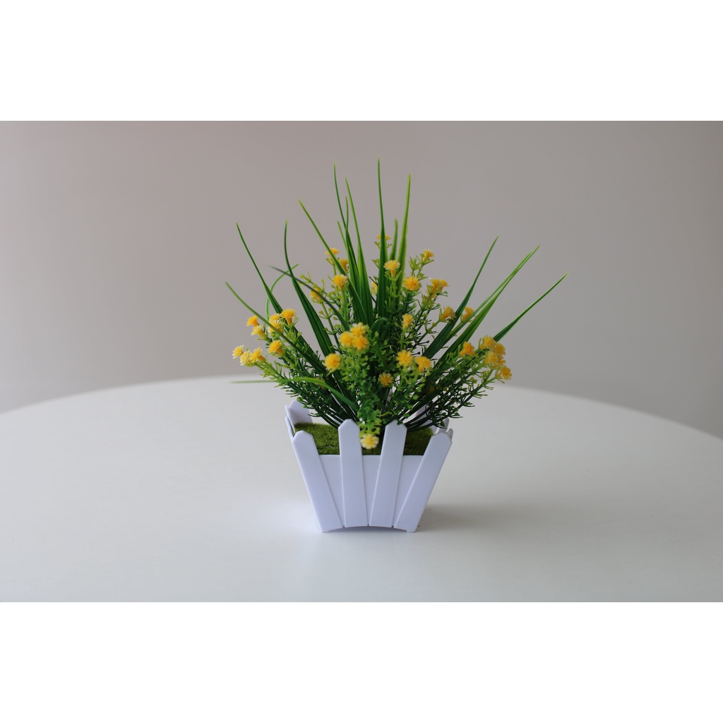 FYGALERYSURABAYA PT53 Pot Tanaman Hias Bunga Hias Plastik Ornamen Pot Bongsai Artificial Flower Decoration