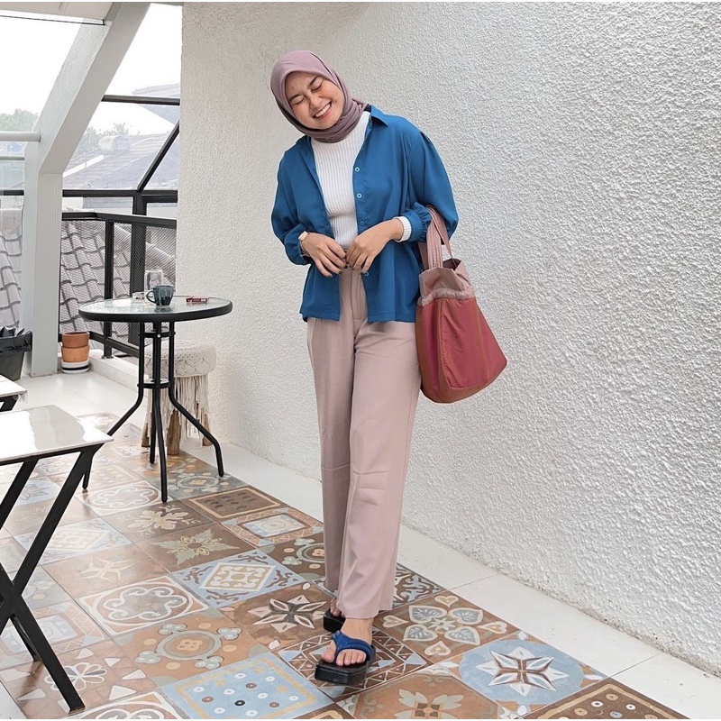 AISHA LOOSE PANTS BY VITAFA ID | FLOWY PANTS | WIDE LEG PANTS | CELANA HIGHWAIST FLOWY