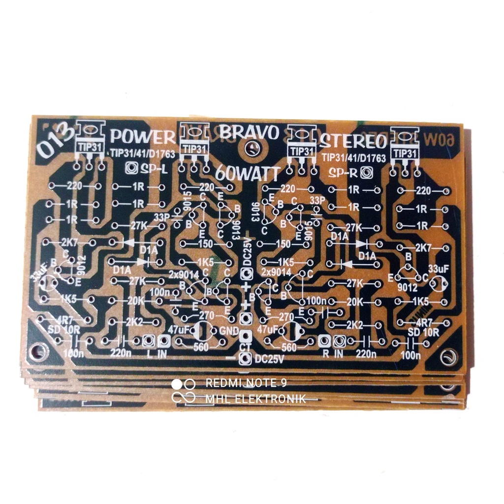 PCB Power Amplifier 60Watt Stereo TIP BRAVO 013