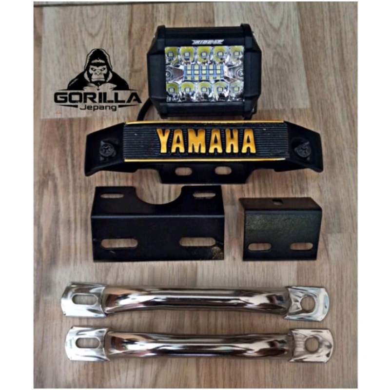 paket komplit lampu tembak rx king set kumis yamaha breket begel mini crom