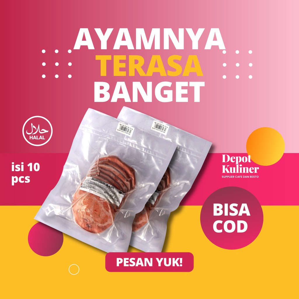 Daging Burger Yummie isi 10 Pcs