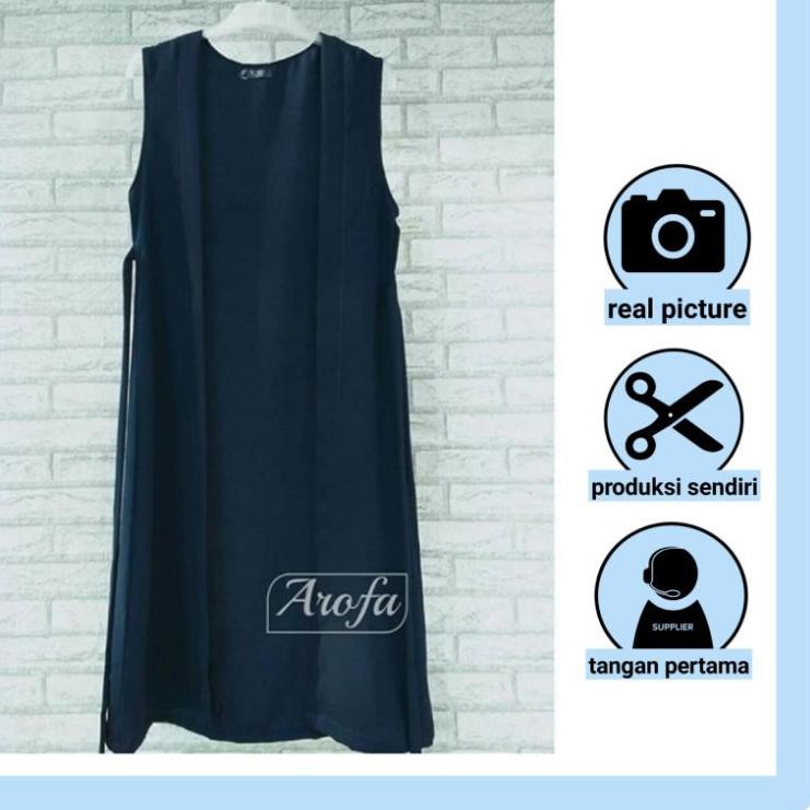 7B Outer tanpa lengan L, XL, XXL Cardigan Jumbo Big size polos tanpa lengan 7B ZVN