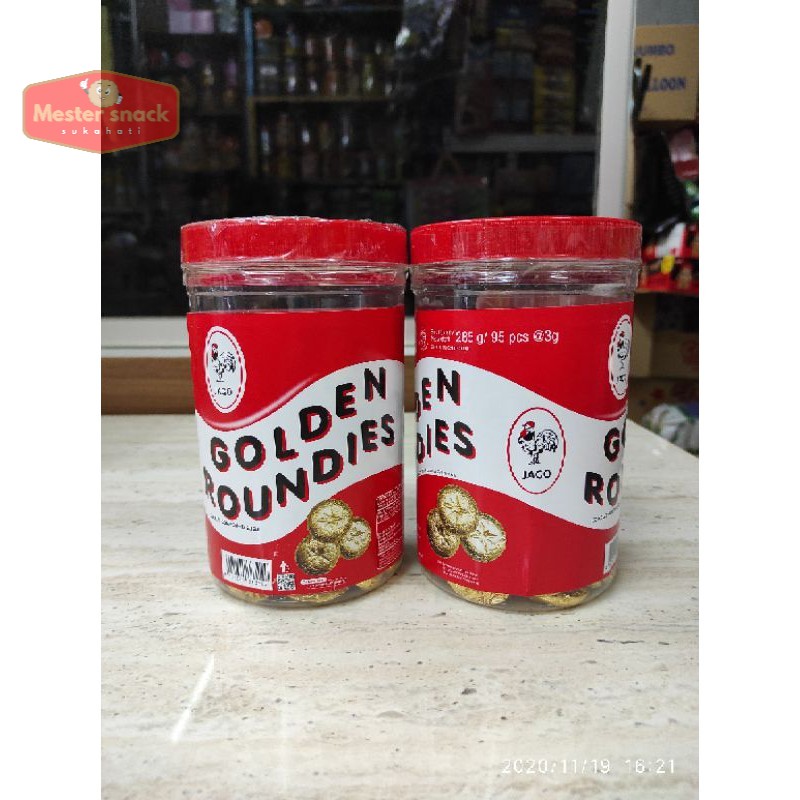 

Coklat Golden Roundies Toples (1 toples isi 95 pcs)