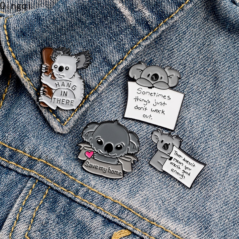 Bros Pin Enamel Desain Kartun Hewan Koala Beruang Untuk Hadiah Teman