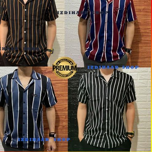 5.5 Terlaris/5.5 Product HOT/【Grosiran Murah✅】/Stok terbaru/「Original」 Kemeja Salur Pria Stripe Leng