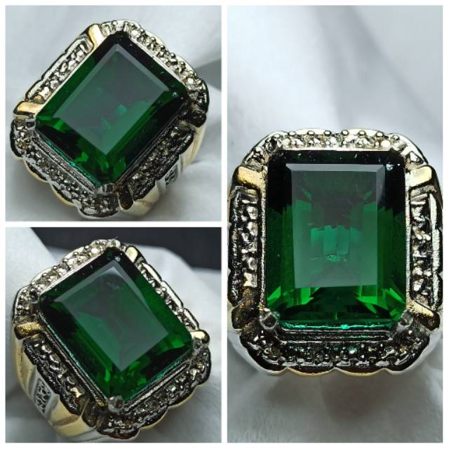 Cincin pria Zamrud biron full cating