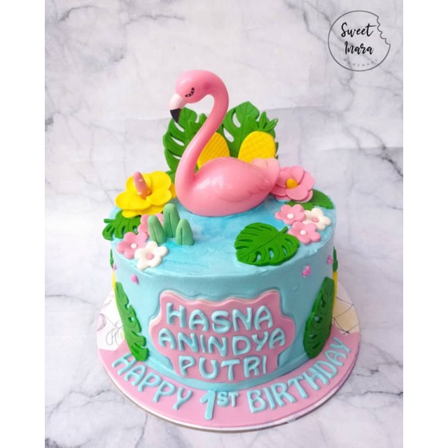 

BIRTHDAY CAKE FLAMINGO/ KUE ULTAH FLAMINGO 18CM