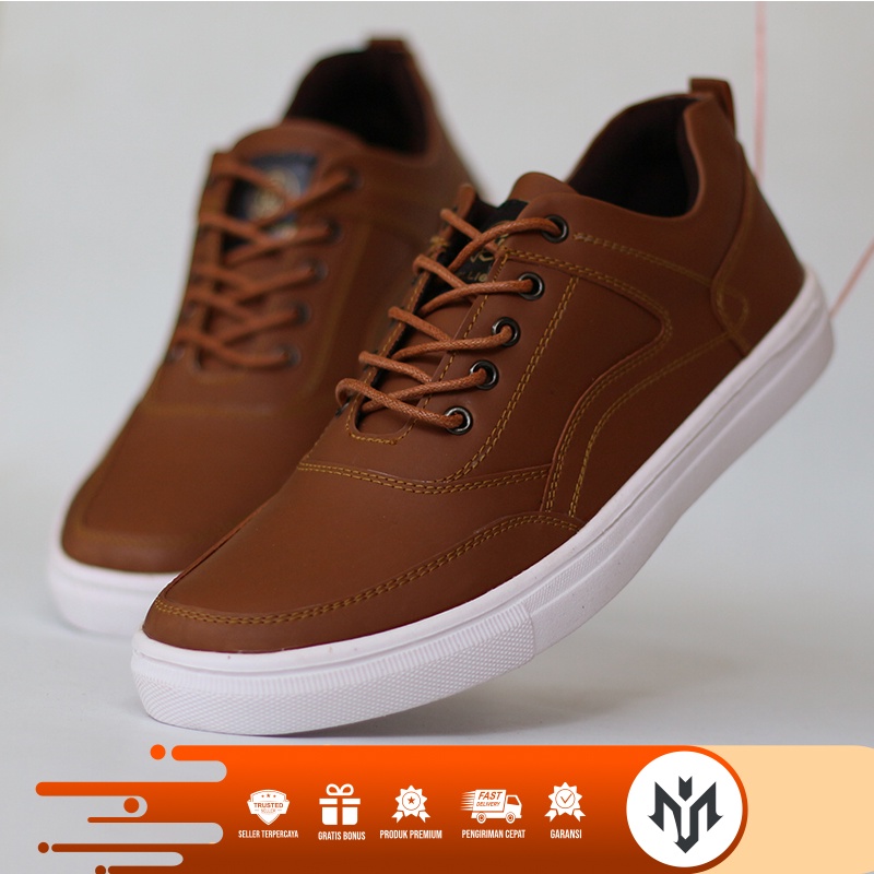 MLF X RISH - Sepatu Sneakers Slip On Bahan Kulit Sapi Kualitas Premium  Unisex Pria Wanita Ukuran 39