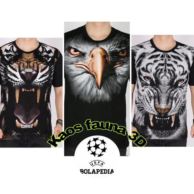 Promo Terbaru Promo Kaos Lebaran Model Fauna 3d Elang Macan Harimau Binatang Shopee Indonesia