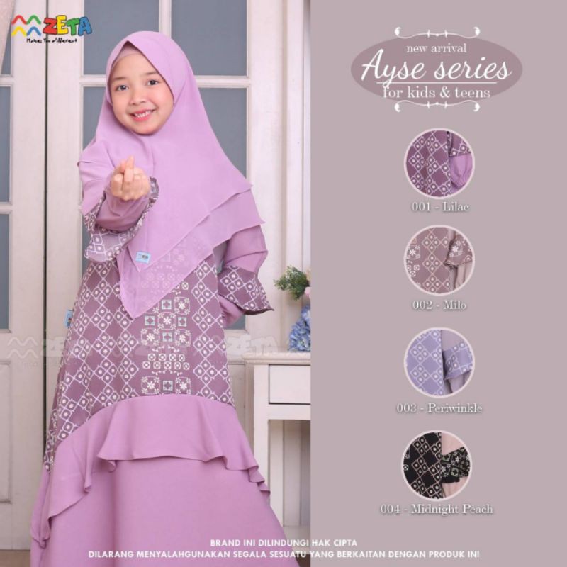 ZETA OUTFIT GAMIS ANAK PEREMPUAN CERUTY GAYZ AYSE SERIES 4-13 TAHUN