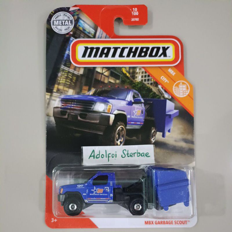 matchbox mbx garbage scout mbx city services trash recycling truck truk sampah