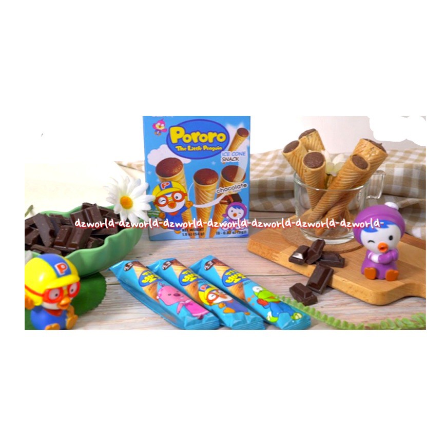 Pororo Ice Cone Snack Chocolate 6pcs Cemilan Strawberry