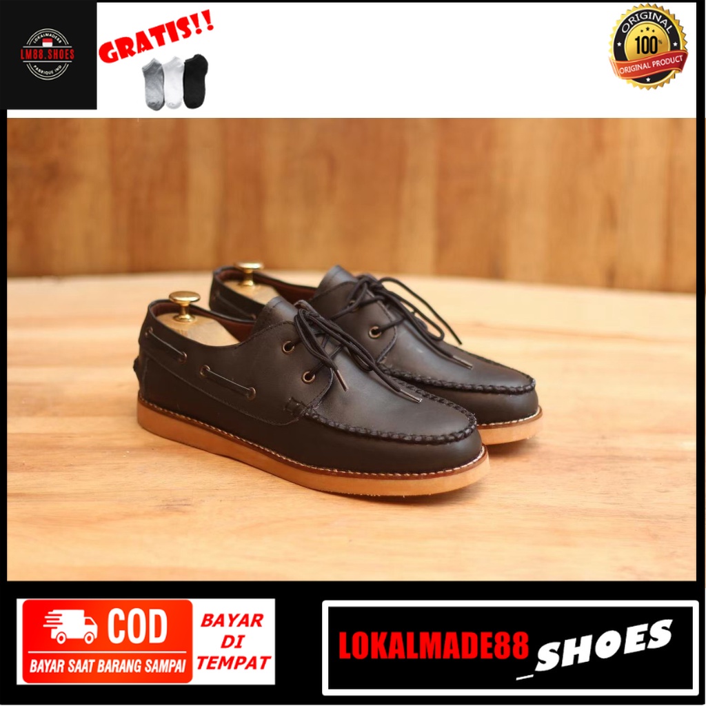CVNY X MODEL BRODO SEPATU PRIA PANSUS KERJA SEKOLAH KULIAH COKLAT TAN HITAM LOAFERS TALI COWOK LAKI 