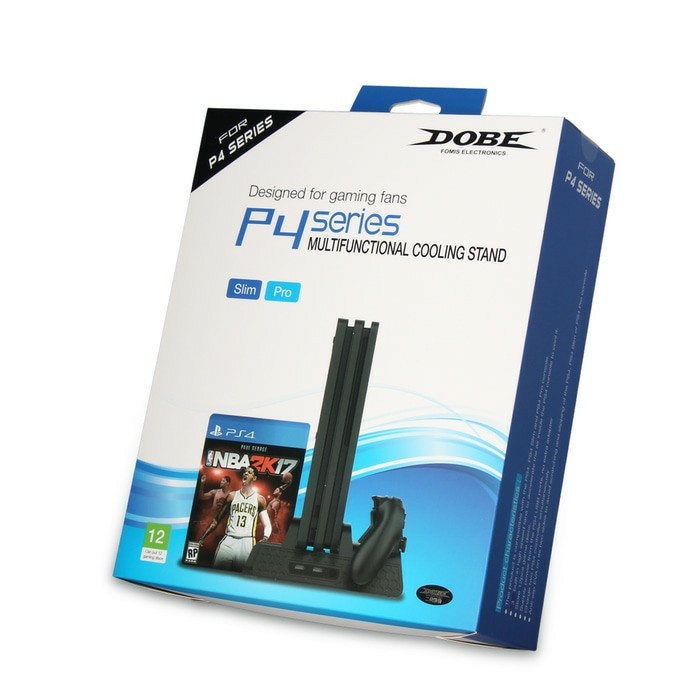 PS4 Slim / PS4 Pro Charger Stand - Cooling Fan - Vertical Stand