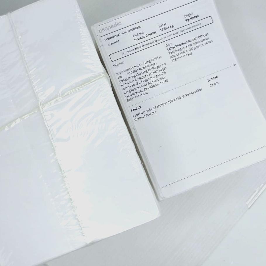 

Flash Sale - Label Bare CF 100 x 150 A6 kertas stiker thermal 500 pcs ..