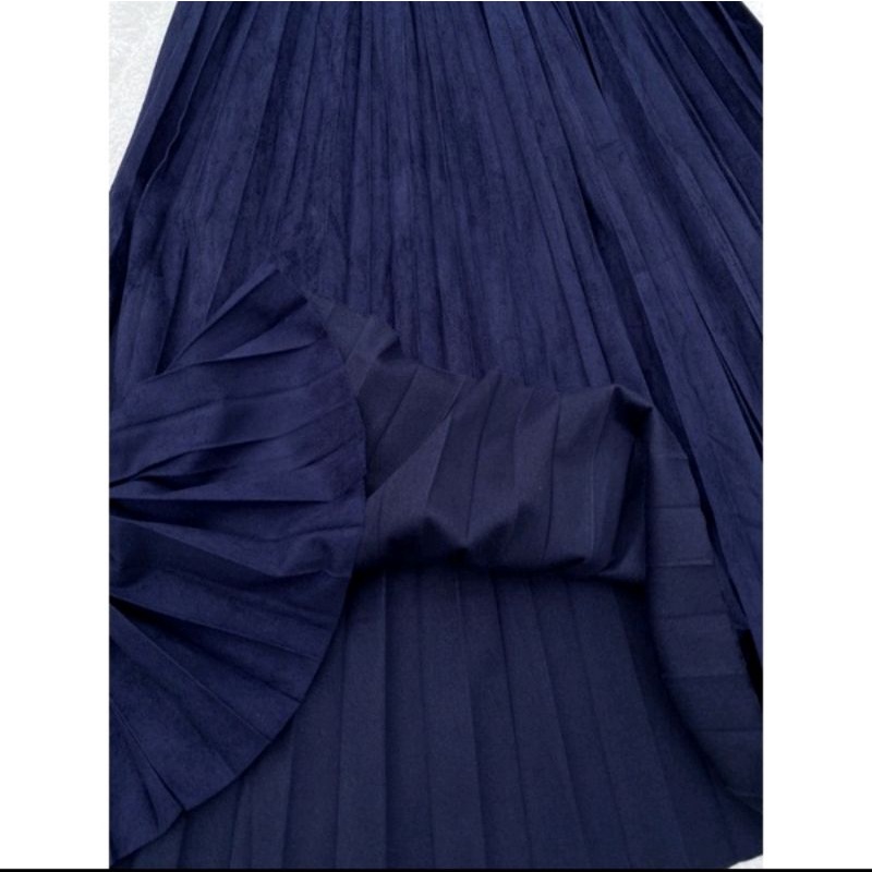 Rok prisket suede LONDON GIRL import panjang 80cm & 95cm | rok prisket suede hitam coksu navy brown-Navy/ Army    TULIS