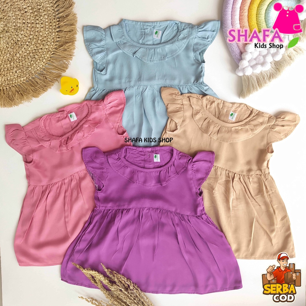 DRESS BAYI USIA 3 BULAN -18 BULAN / BAJU ANAK PEREMPUAN / BAJU BAYI PEREMPUAN / RAYON VISCOSE/ORIGINAL SHAFA