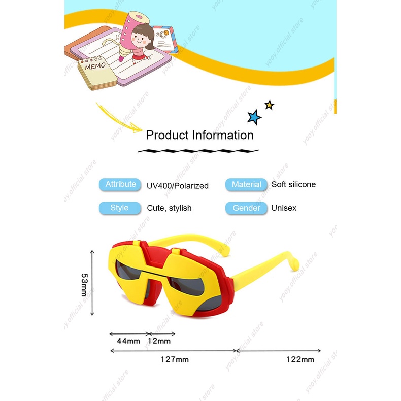 Kacamata Hitam Polarized Motif Kartun Iron Man Warna-Warni Untuk Anak