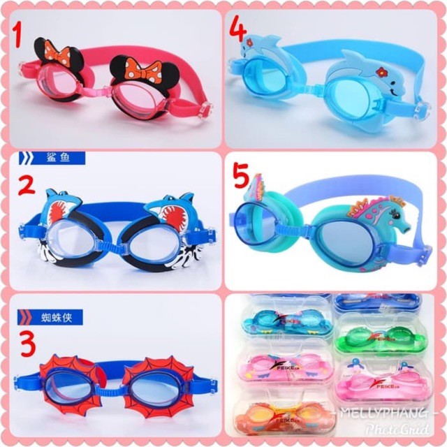 kacamata renang anak karakter swimglasses kaca mata kemasan BOX cewe cowo ok  good quality