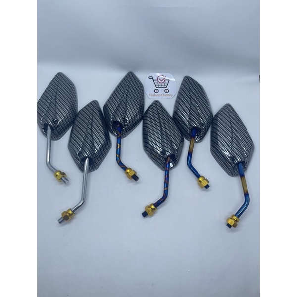 Spion Yamaha Jupiter Karbon Gagang Twotone Chrome Blue X Tanggung / Spion Variasi Karbon Yamaha Jupiter Mio Fino Aerox Nmax Lexi Vixion Vega