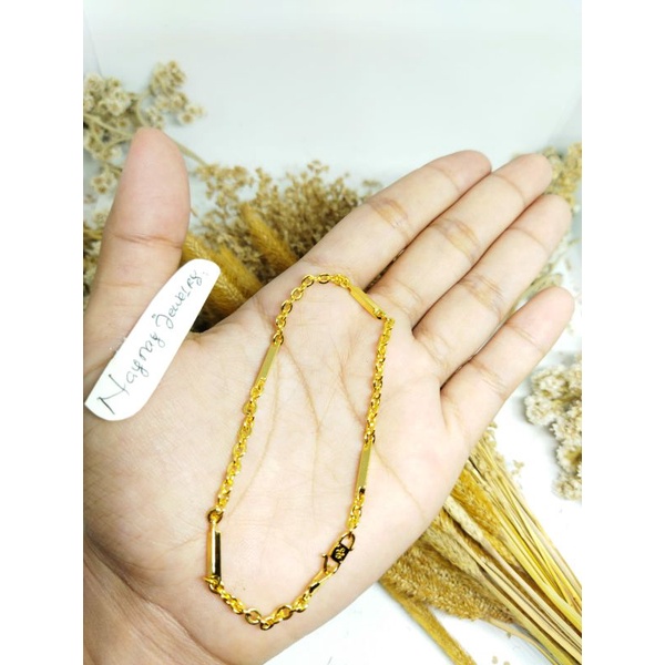 Gelang rante balok / warna 24k